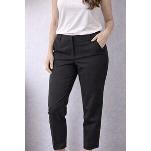 H&M Trousers Women 4 Black Slim Ankle Stretch Cotton Blend Professional Pants